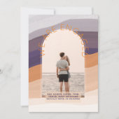 Invitation photo Dave Date Purple Orange Mariage (Devant)