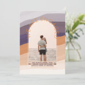 Invitation photo Dave Date Purple Orange Mariage (Debout devant)