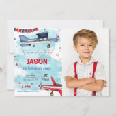Invitation photo d'avion modifiable (Devant)