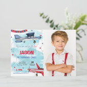 Invitation photo d'avion modifiable (Debout devant)