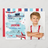 Invitation photo d'avion modifiable (Devant / Derrière)