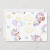 Invitation Photo de 1er anniversaire de licorne arc-en-ciel m (Dos)