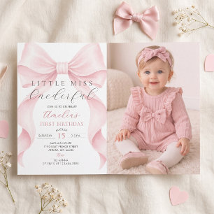 Invitation Photo de 1er anniversaire de Little Miss Onederful