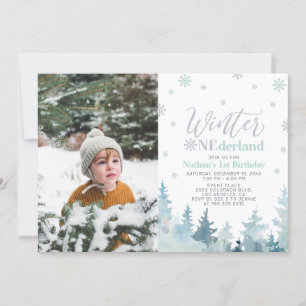 Invitation Photo de 1er anniversaire de Winter Onederland Min