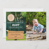 Invitation Photo de 1er anniversaire d'un garçon de Camper he (Devant)