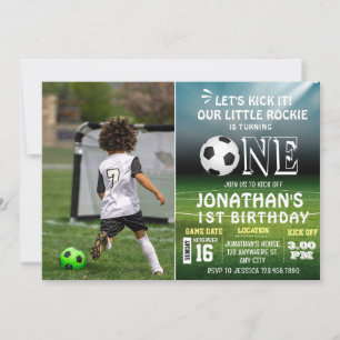 Invitation Photo de 1er anniversaire Sports Enfants Football