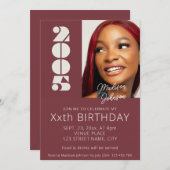 Invitation photo de 20e anniversaire née en vert 2005 (Devant / Derrière)