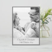 Invitation Photo de 25e anniversaire de mariage Argent Noir B (Debout devant)