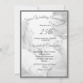 Invitation Photo de 25e anniversaire de mariage Argent Noir B (Dos)