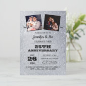 Invitation Photo de 25e anniversaire de mariage avec paillett (Debout devant)