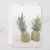 Invitation Photo de 2 ananas lors d'un mariage sur la plage (Dos)