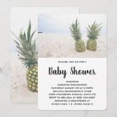 Invitation Photo de 2 ananas sur un Baby shower de plage (Devant / Derrière)