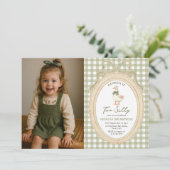 Invitation Photo de 2e anniversaire de Gingham Two Silly Goos (Debout devant)