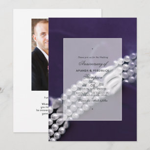 Invitation Photo de 30e anniversaire de mariage de perle
