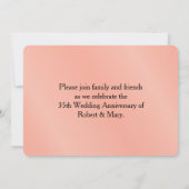 Invitation Photo de 35e anniversaire de mariage Black Swirl & (Dos)