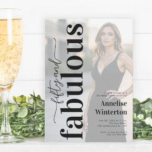 Invitation Photo de 50 ans et Fabulueuse Fête d'anniversaire 