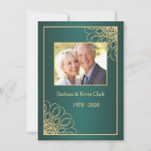 Invitation Photo de 50e anniversaire de mariage à tourbillons (Dos)