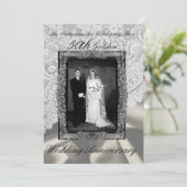 Invitation Photo de 50e anniversaire de mariage doré moderne (Debout devant)