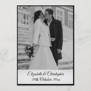 Invitation Photo de 50e anniversaire de mariage Élégant noir 