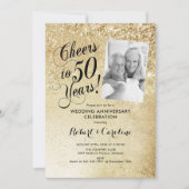 Invitation Photo de 50e anniversaire de mariage en or (Devant)
