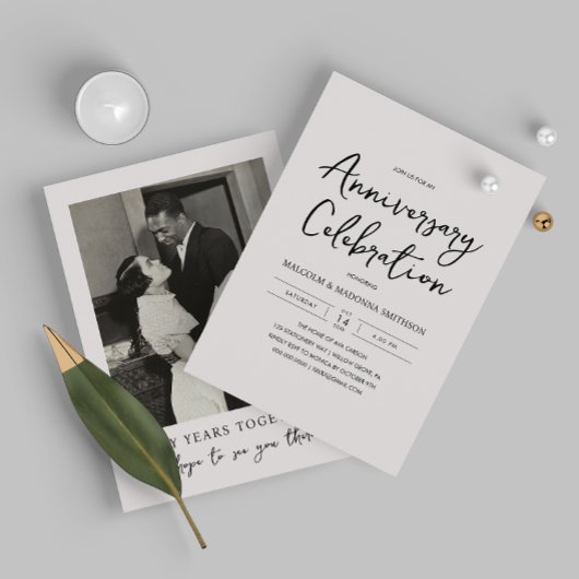 Invitation Photo de 50e anniversaire de mariage moderne