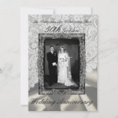 Invitation Photo de 50e anniversaire de mariage moderne en or (Devant)