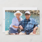 Invitation Photo de 50e anniversaire de mariage or confettis  (Devant)