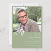 Invitation Photo de 50e anniversaire de Sage Green (Devant)