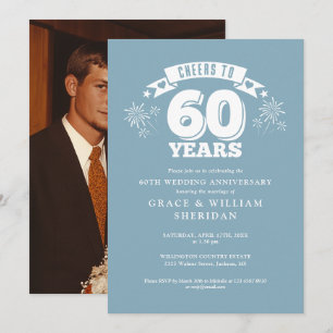 Invitation Photo de 60e anniversaire de mariage à célébrer