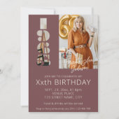 Invitation photo de 60e anniversaire née en 1965 rouge bordea (Devant)