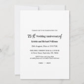 Invitation Photo de 75e anniversaire de mariage We Still Do (Dos)