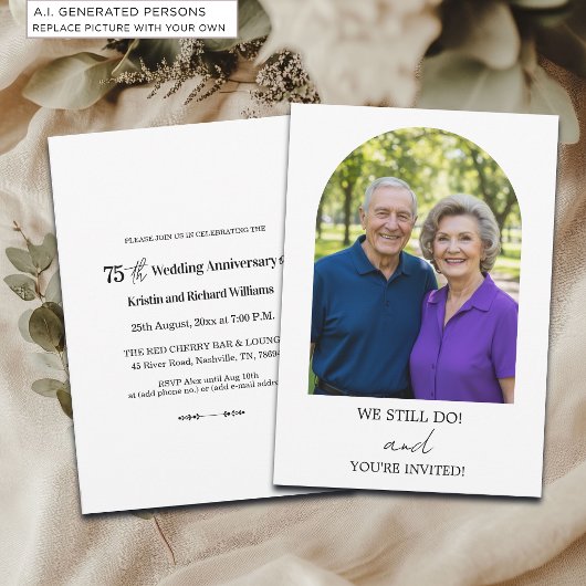 Invitation Photo de 75e anniversaire de mariage We Still Do