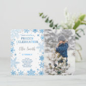 Invitation photo de anniversaire modifiable Frozen (Debout devant)