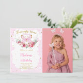 Invitation photo de anniversaire modifiable papill (Debout devant)