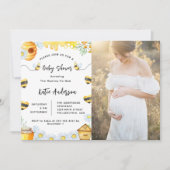 Invitation photo de Baby Shower Bee Tournesol (Devant)