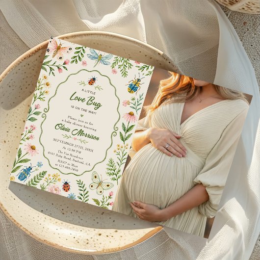 Invitation Photo de Baby Shower Love Bug