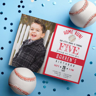 Invitation Photo de base-ball de l'aquarelle Cute