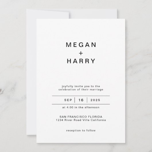 Invitation Photo de base moderne QR Code Mariage Rsvp (Devant)