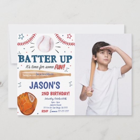 Invitation photo de baseball  (Devant)
