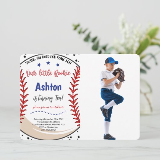 Invitation photo de baseball (Debout devant)