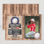 Invitation Photo de baseball Fête d'anniversaire de sports Al (Devant / Derrière)