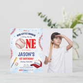 Invitation photo de baseball modifiable (Debout devant)