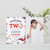 Invitation photo de baseball pour 2ème anniversair (Debout devant)