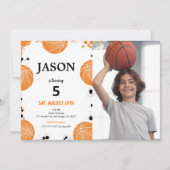 Invitation photo de basket-ball modifiable (Devant)