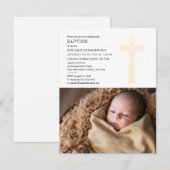 Invitation Photo de bébé Baptême Cérémonie Religieuse Coutume (Devant / Derrière)