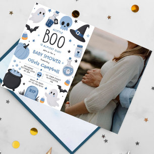 Invitation Photo de bébé Shower Halloween Citrouille Little B