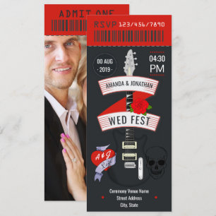 Invitation Photo de billet de mariage Rock and Roll
