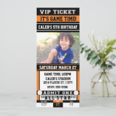 Invitation PHOTO de billet Orange & Noir de BASEBA (Debout devant)