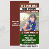 Invitation photo de billet pour une fête d'anniver (Devant / Derrière)