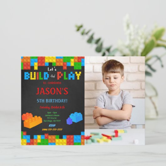 Invitation photo de bloc modifiable (Debout devant)